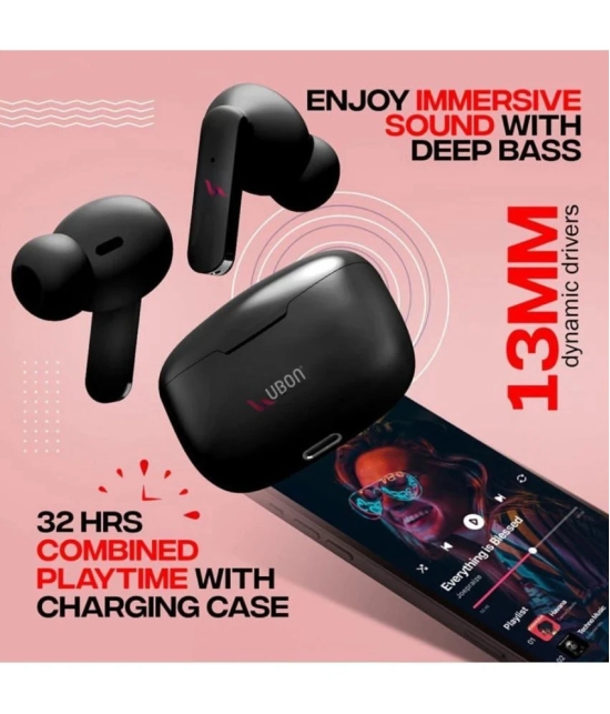 UBON J4 EARBUDS Bluetooth True Wireless (TWS) In Ear 32 Hours Playback Active Noise cancellation IPX4(Splash & Sweat Proof) Black