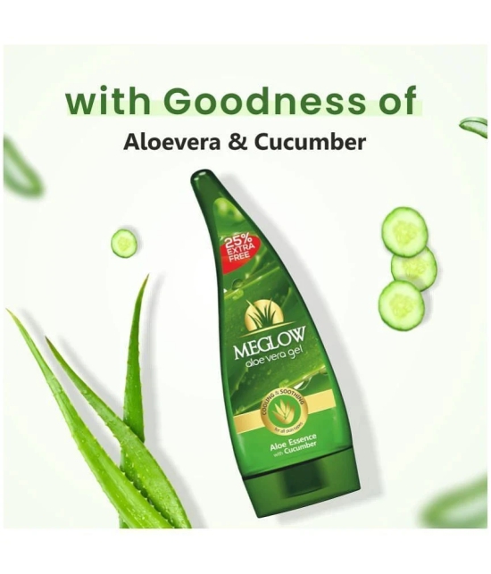 Meglow Aloevera Gel For All Skin Types With Cucumber Extracts 125 g Each Pack Of 3