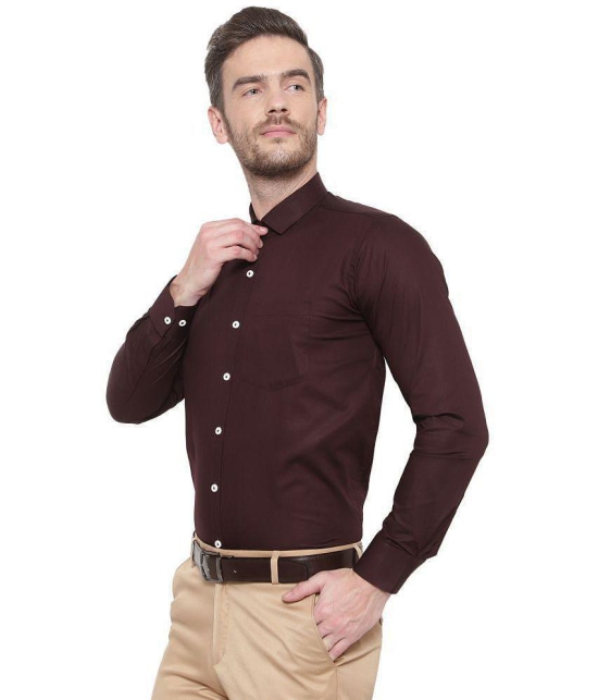 SREY - 100% Cotton Slim Fit Coffee Men's Formal Shirt ( Pack of 1 ) - None