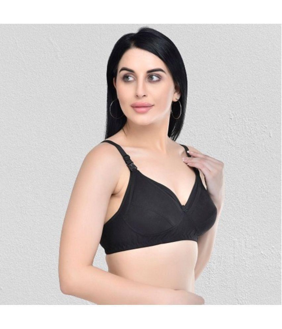 Zourt - Black Cotton Solid Womens Maternity Bra ( Pack of 1 ) - 40B