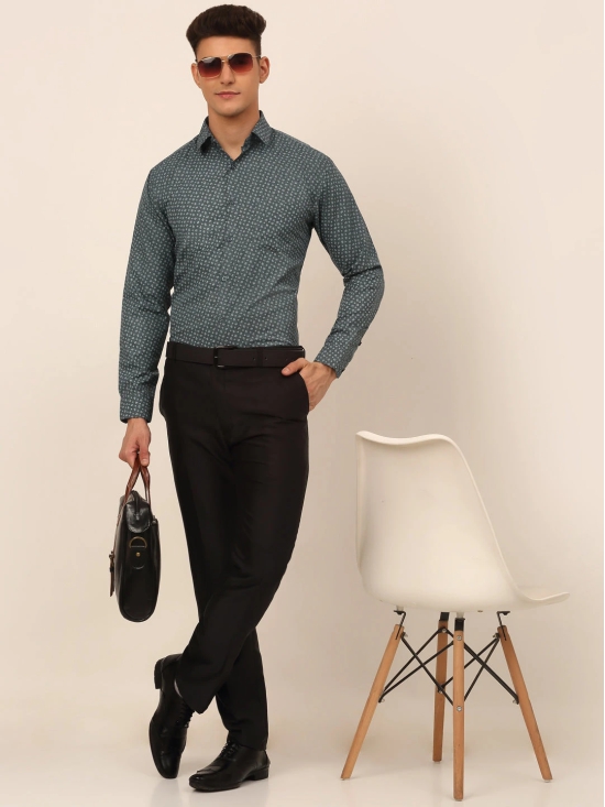 Men Grey Classic Printed Formal Shirt-M / Grey