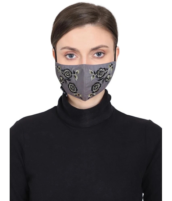 Anekaant - Grey Cotton Mask ( Pack of 1 )