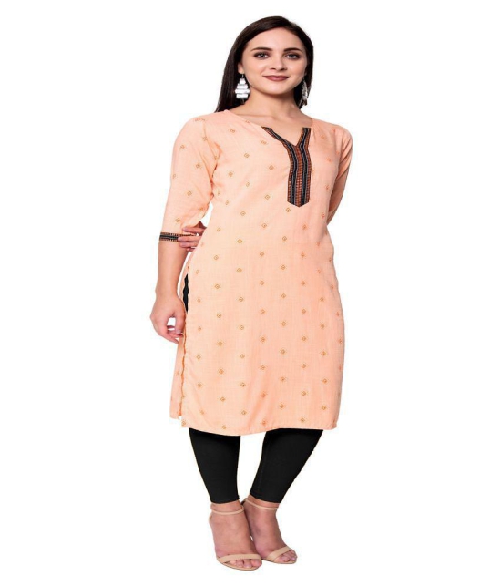 GOD BLESS Peach Rayon A-line Kurti - S