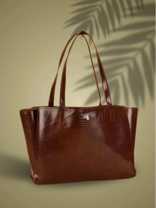 TCRAZY Brown PU Shoulder Bag - Brown