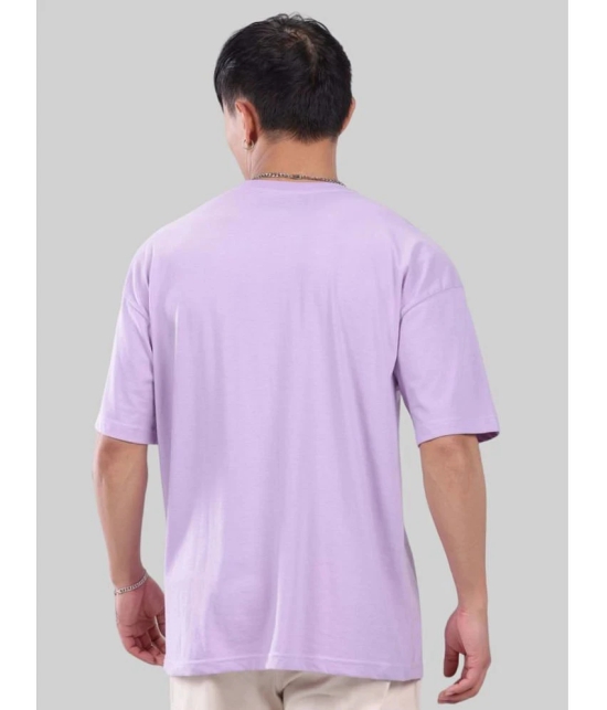 AKTIF Cotton Blend Oversized Fit Solid Half Sleeves Mens T-Shirt - Lavender ( Pack of 1 ) - None