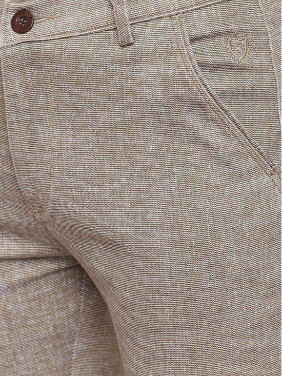 Rodamo Men Beige Slim Fit Trousers