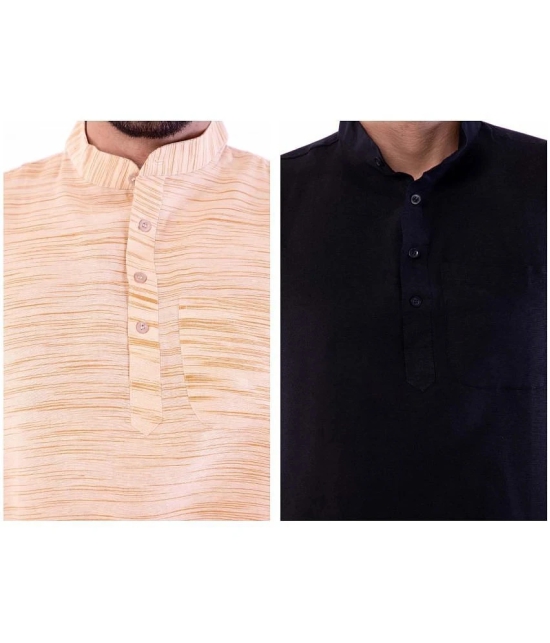 DESHBANDHU DBK - Muticolor Cotton Mens Regular Kurta ( Pack of 2 ) - None