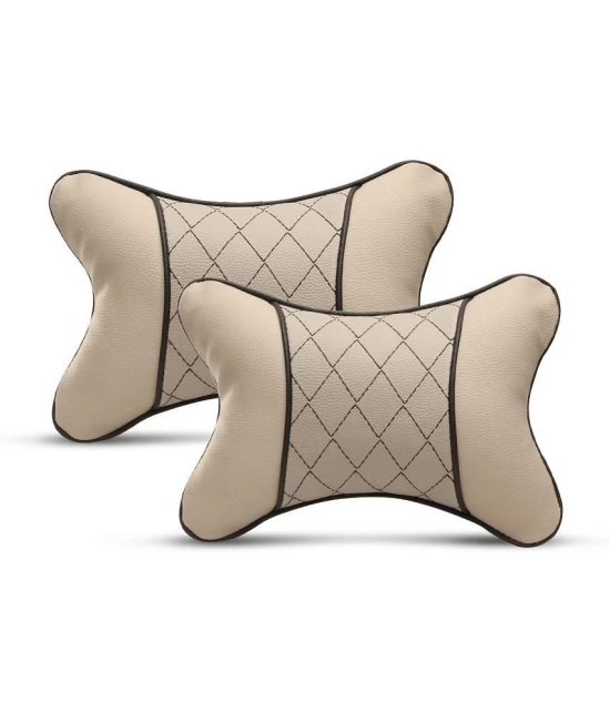 Auto Hub Neck Cushions Set of 2 Beige