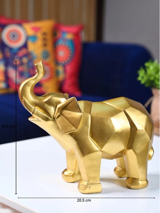 Radiant Elephant Decor Object - Golden Gleam