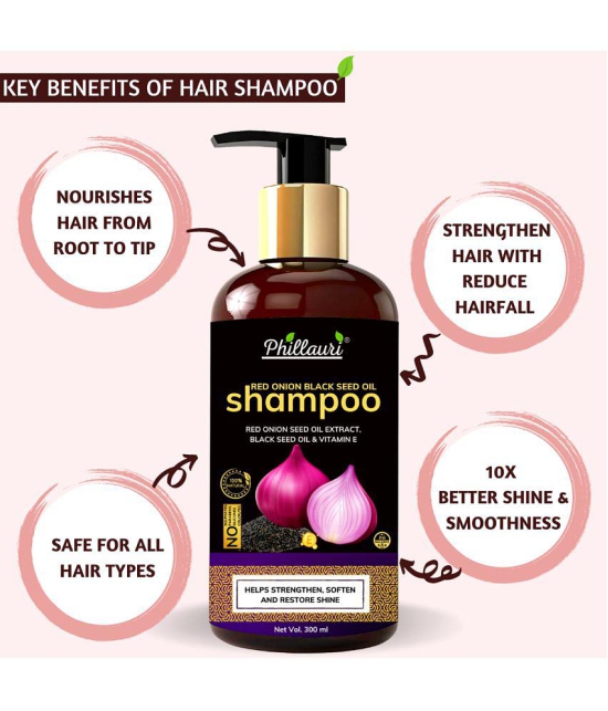 Phillauri Red Onion Black Seed Oil Ultimate Hair Care Kit for Hair Fall Control(Shampoo (300 ML) + Hair Conditioner (300 ML) + Hair Oil (100 ML))