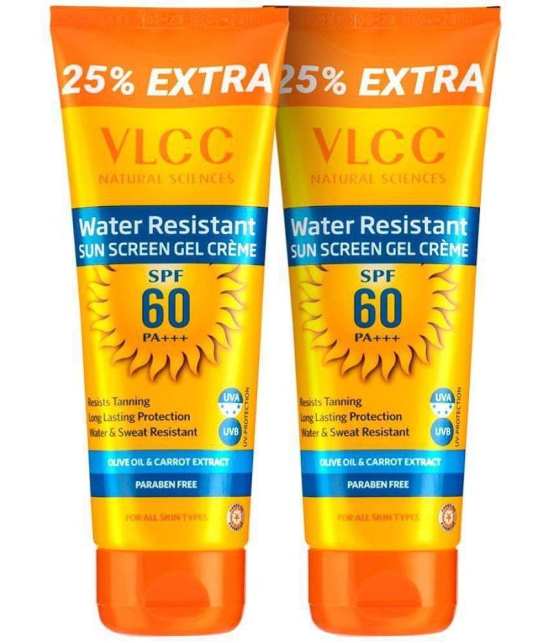 VLCC Water Resistant SPF 60 PA+++ Sunscreen Gel Cream, 100 g with 25 g Extra (Pack of 2)