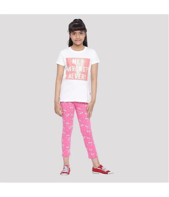 Ariel - Pink Cotton Girls Leggings ( Pack of 1 ) - None