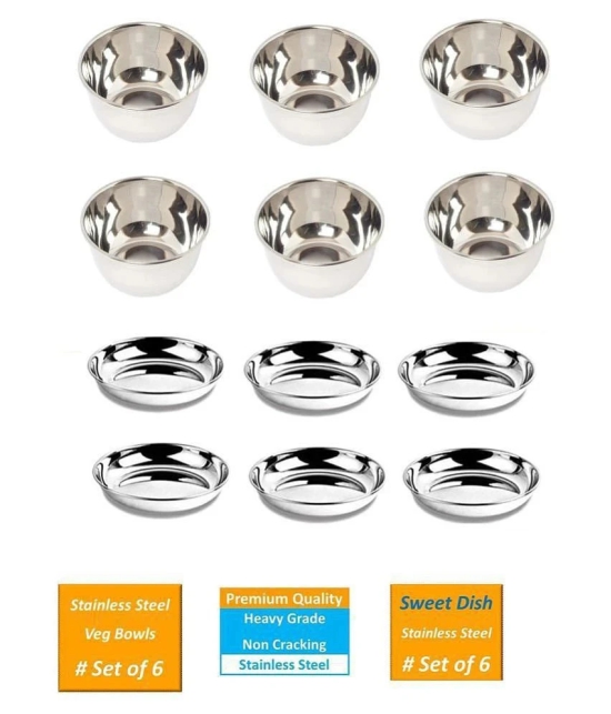 A & H ENTERPRISES 12 Pcs Stainless Steel Cereal Bowl 150 mL - Steel