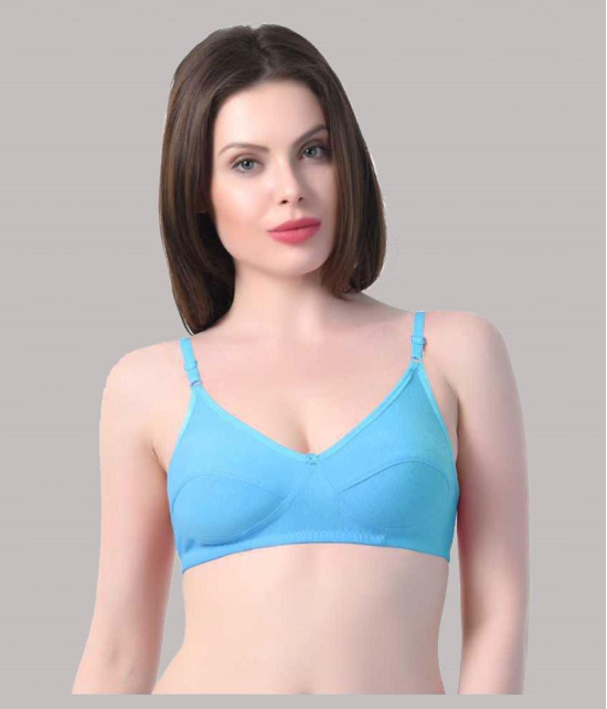 Kiran Enterprises - Multicolor Cotton Blend Non Padded Womens T-Shirt Bra ( Pack of 3 ) - None