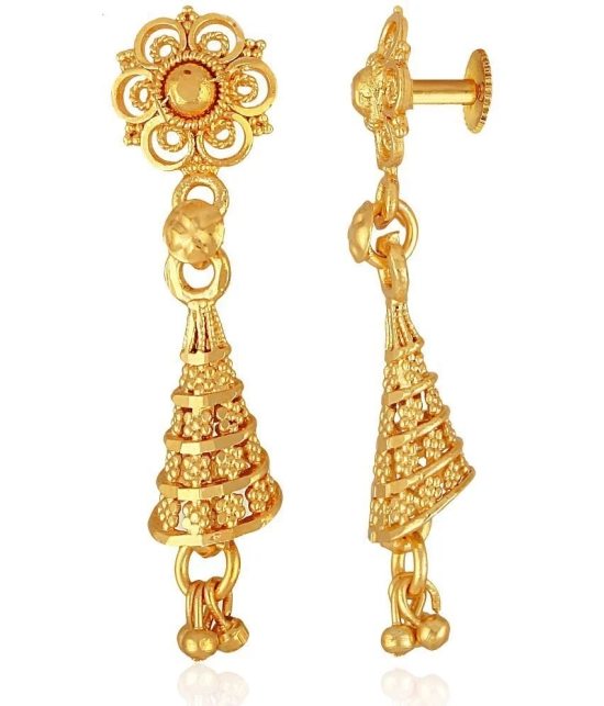 VIVASTRI Golden Drop Earrings ( Pack of 1 ) - Golden