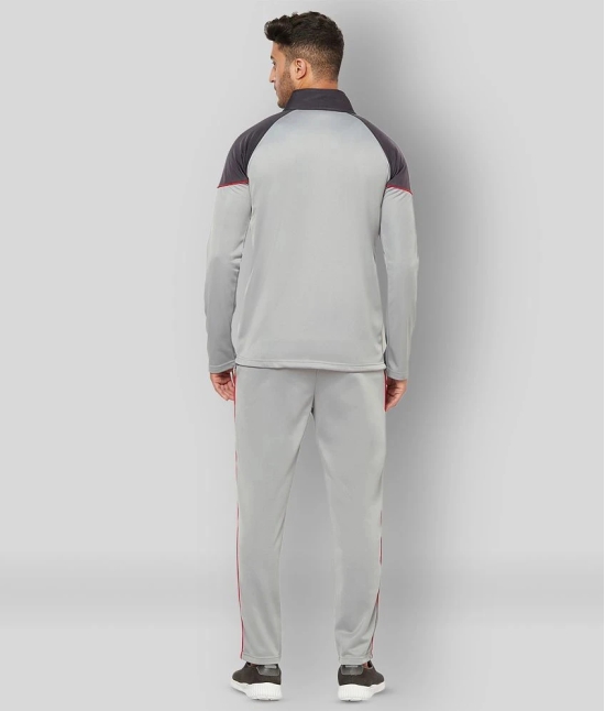 Glito - Light Grey Polyester Regular Fit Colorblock Mens Sports Tracksuit ( Pack of 1 ) - L