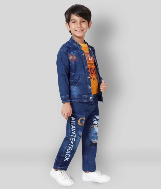 DKGF Fashion - Yellow Cotton Blend Boys Shirt & Jeans ( Pack of 1 ) - None