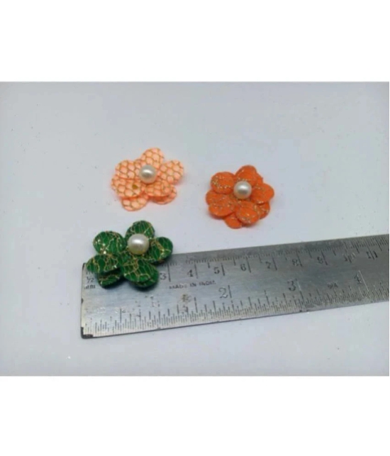 PRANSUNITA Fabric Multicolored Stem Less Fabric Decoration Flower Beads ( Pack of 1 )