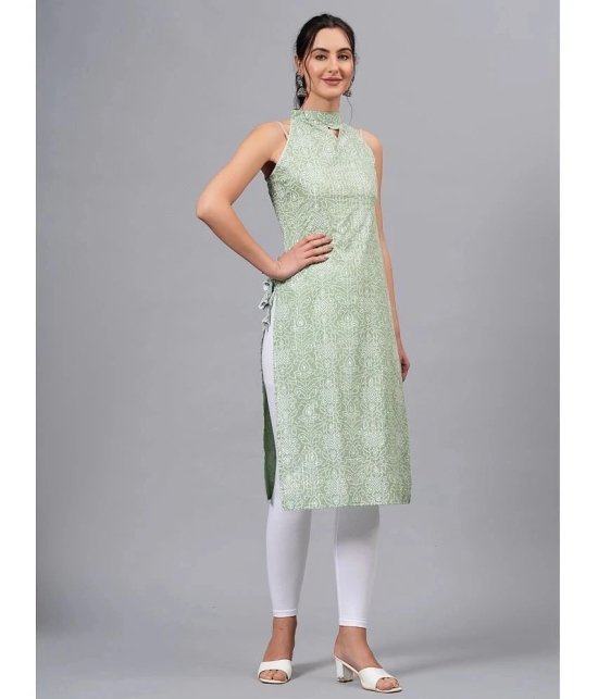 HIGHLIGHT FASHION EXPORT Cotton Printed Straight Womens Kurti - Green ( Pack of 1 ) - None