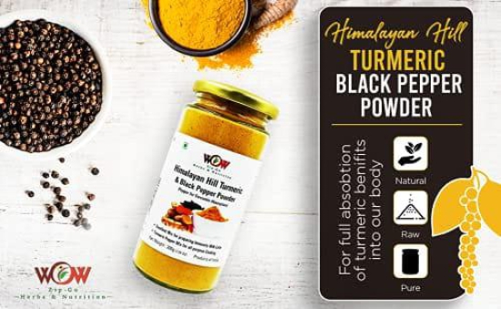 WOW ZIP - GO HERBS & NUTRITION Combo Himalayan Hill Turmeric and Black Pepper Powder 120g and Jungle Honey 350g