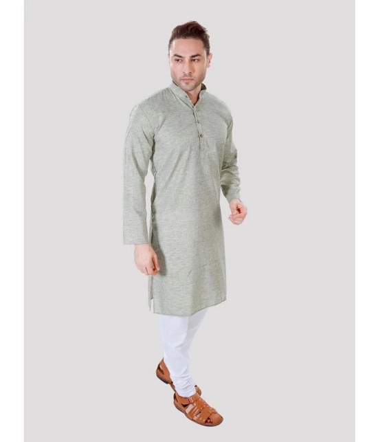 Maharaja - Grey Cotton Mens Regular Kurta ( Pack of 1 ) - None