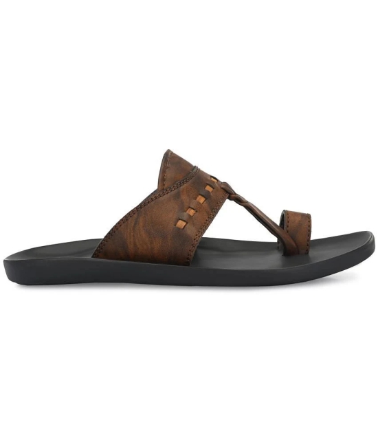 Leeport - Brown Mens Kolhapuris - None