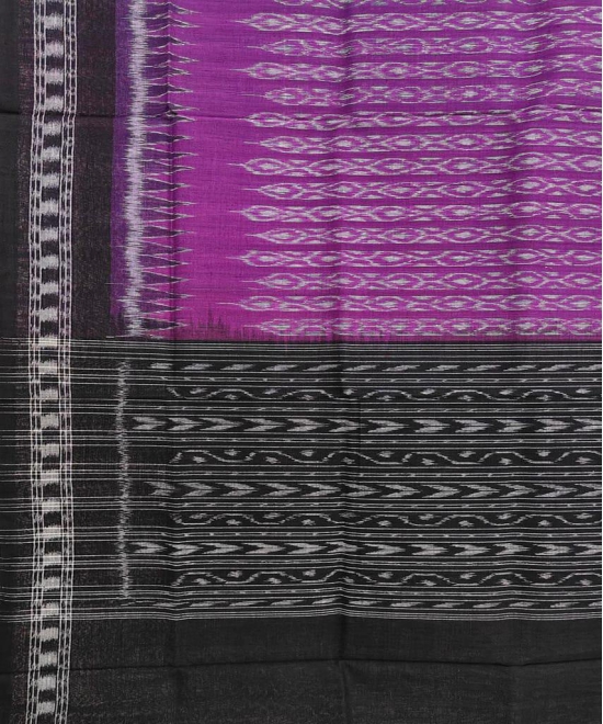 Purple Black Sambalpuri Handwoven Single Ikat Cotton Dupatta