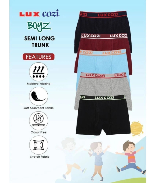 Lux Cozi - Multicolor Cotton Blend Boys Trunks ( Pack of 8 ) - None