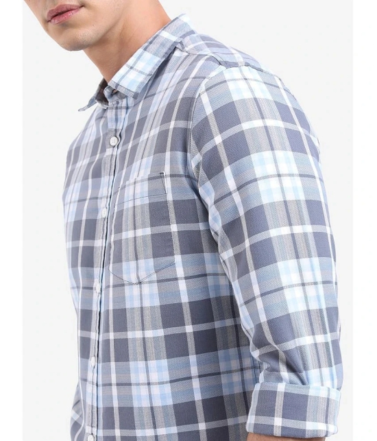 Ketch Cotton Blend Regular Fit Checks Full Sleeves Mens Casual Shirt - Light Blue ( Pack of 1 ) - None