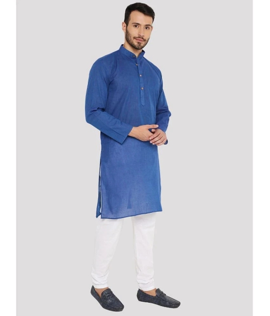 Maharaja - Blue Cotton Mens Regular Kurta ( Pack of 1 ) - None