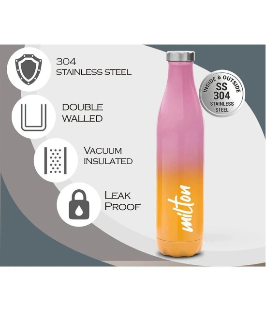 Milton Prudent 800 Thermosteel 24 Hours Hot and Cold Water Bottle, 820 ml, Pink Orange - Pink Orange