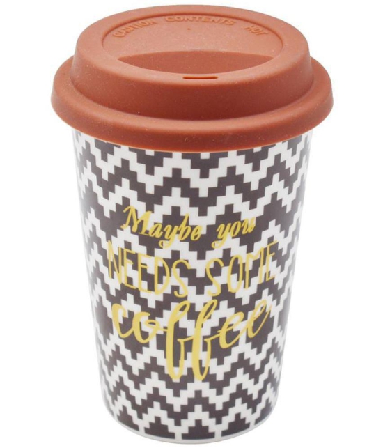 Kookee - Brown Ceramic Coffee Mug ( Pack of 1 ) - Brown