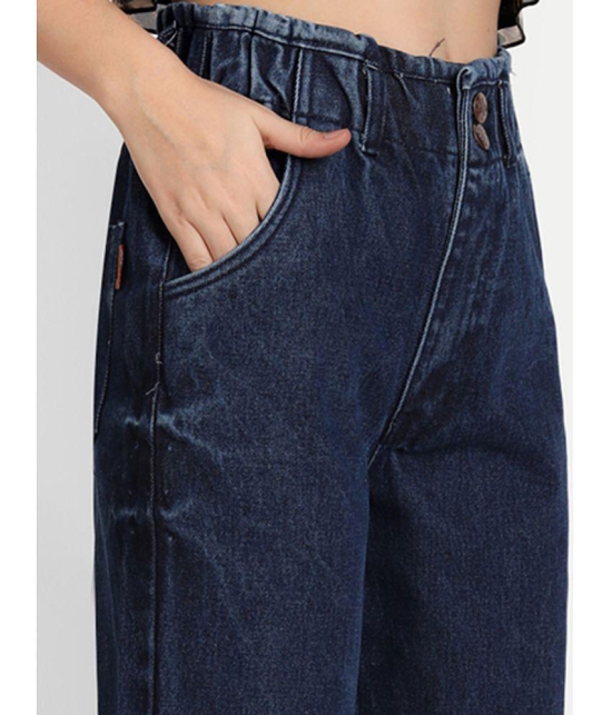 AngelFab - Navy Blue Denim Wide Leg Women''s Jeans ( Pack of 1 ) - None