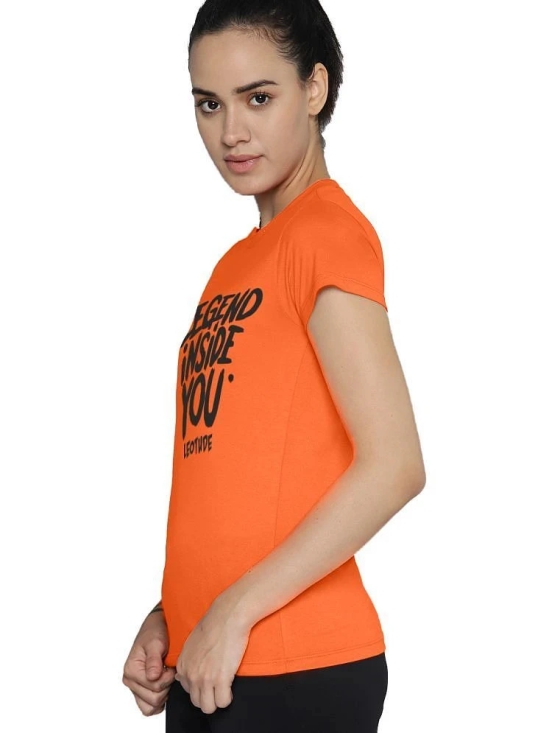 Leotude Orange Polyester Loose Fit Womens T-Shirt ( Pack of 1 ) - None