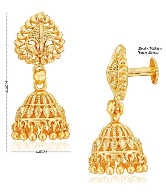 Vighnaharta - Golden Jhumki Earrings ( Pack of 1 ) - Golden