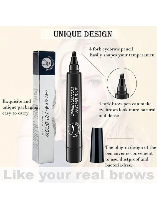 Adbeni Eyebrow Pen with a 4 Micro-Fork Eyebrow Contour pen Brow Eyebrow Kit Black 25 g