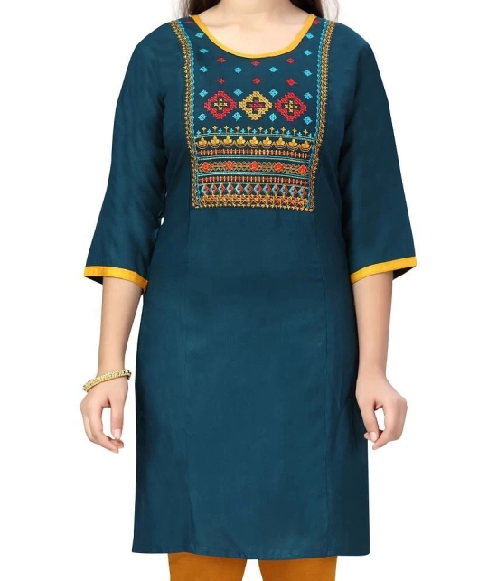 Aarika Dark Green Cotton Girls Kurti ( Pack of 1 ) - None