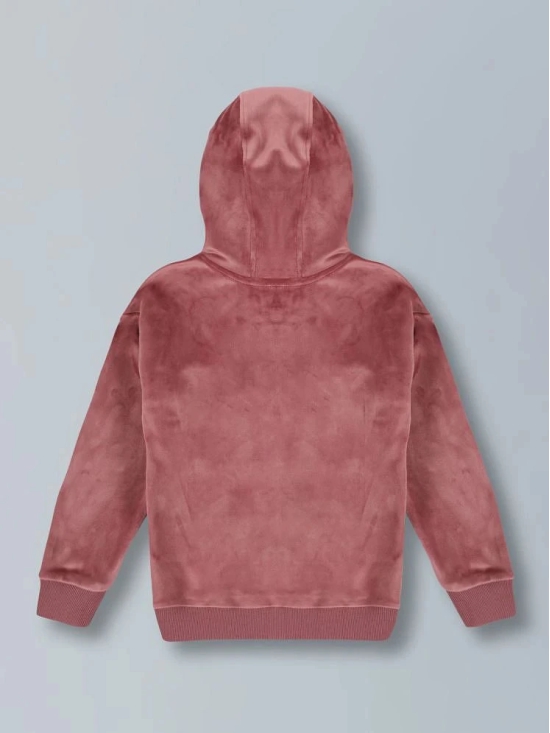 PlumTree Girls Crown Stone Velour Zip Through Hoodie- Winter Pink - None