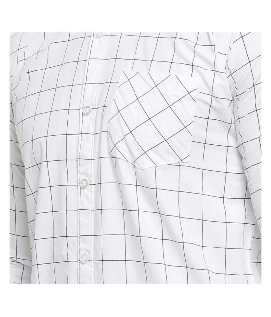 Campus Sutra Cotton Regular Fit Checks Mens Casual Shirt - White ( Pack of 1 ) - None