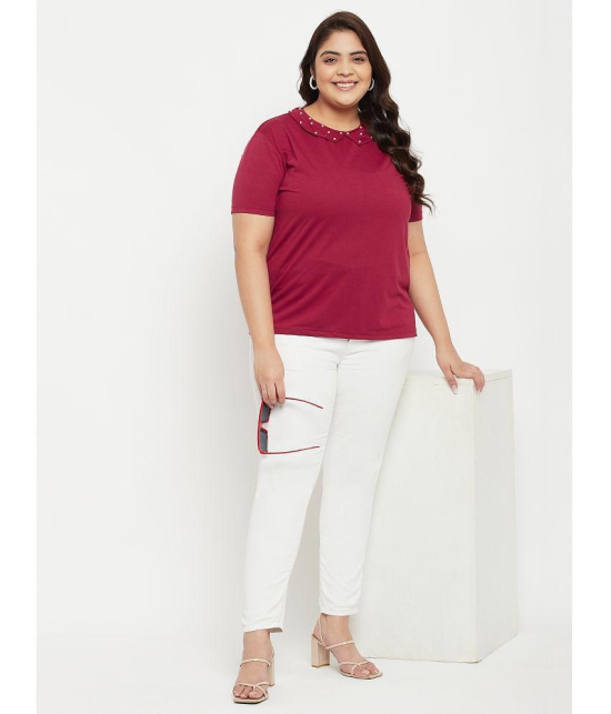 AUSTIVO - Maroon Cotton Blend Womens Regular Top ( Pack of 1 ) - None