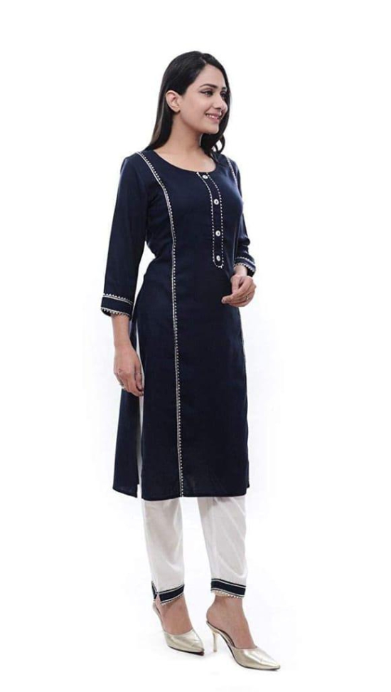 Monica Fashion Women's Rayon Kurti with Palazzo Pant