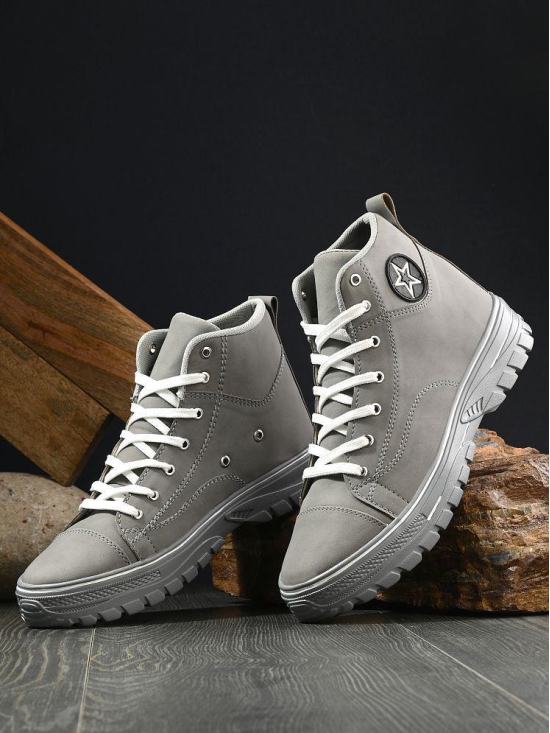 Bucik - Light Grey Mens Casual Boots - None