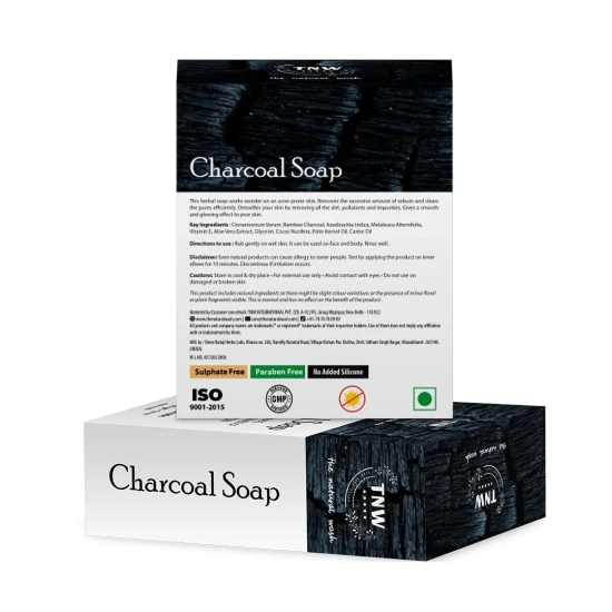 Charcoal Soap - Handmade Soap For Face & Body ( Paraben/ Sulphate/ Dye/ Silicon Free) 100g