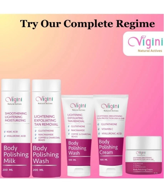 Vigini 100% Natural Actives Skin Lightening Brightening Body Whitening Polishing D Tan Underarm Kojic & Hyaluronic Acid Cream