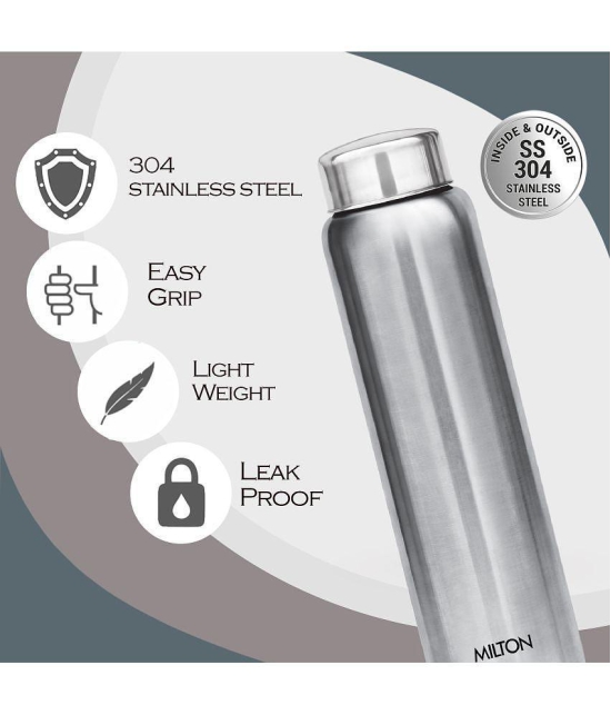 Milton Aqua 1000 Stainless Steel Water Bottle, Set of 6, 950 ml Each, Silver | 100% Leak Proof | Office Bottle | Gym Bottle | Home | Kitchen | Hiking | Treking Bottle | Travel Bottle - Silve