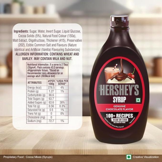 HERSHEY'S Chocolate Flavored Syrup | Delicious Chocolate Flavor | 623 g Bottle