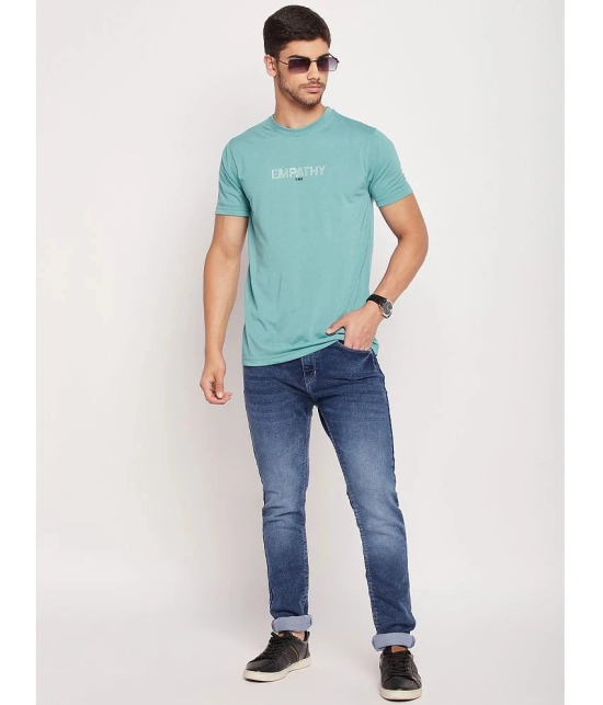 UBX Cotton Regular Fit Printed Half Sleeves Mens T-Shirt - Turquoise ( Pack of 1 ) - None