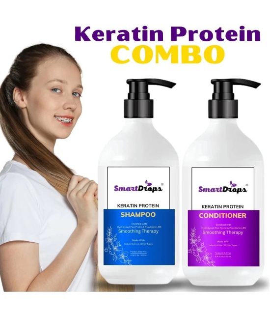 Keratin Protein Shampoo Conditioner For Straighter Shinier Hair Shampoo Dandruff Control Hair Fall Control Long Hair Nourishes Hair & Controls Frizz For Men & Women