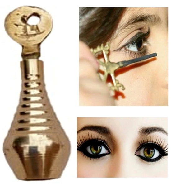 Brass surmedani with surma use in eyes makeup