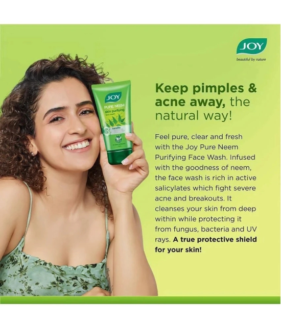 Joy Natural Skin Purifying Neem Face Wash for Acne & Pimples 200ml, (Pack of 2 X 100ml)